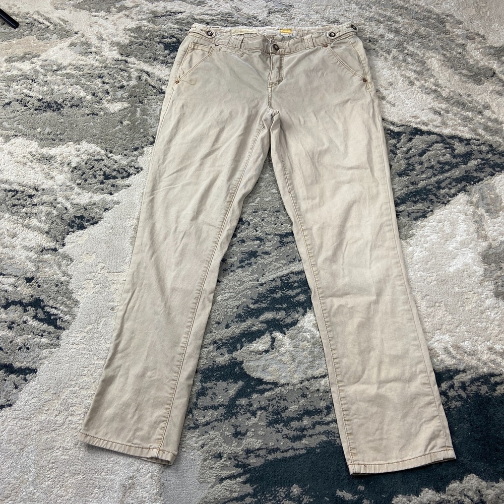 Pilcro And The Letterpress No 29 Hyphen Fit Pants Women 31 Beige Cotton Straight
